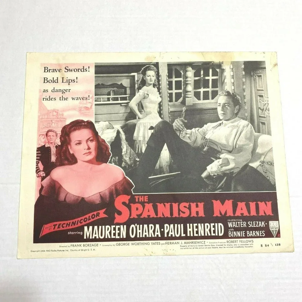 Set‎ 5 The Spanish Main 1953 Lobby Card Movie Poster Maureen Ohara Paul Henreid